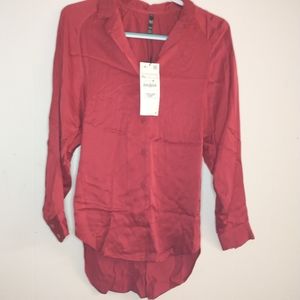 Zara red button down shirt nwt